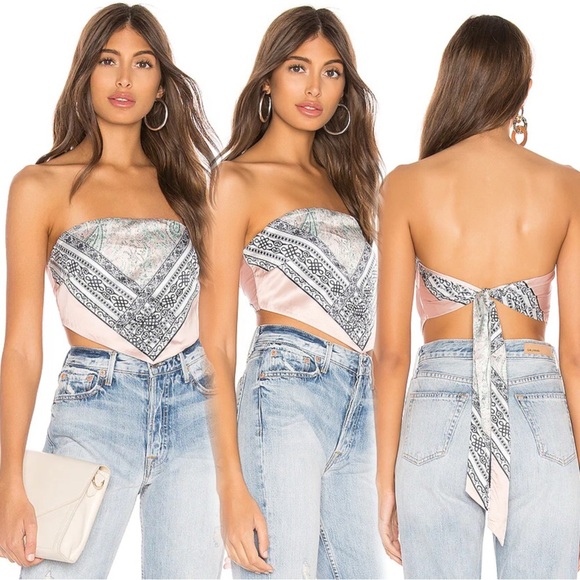 SUPERDOWN Sophia Bandana Top in Pink Small - Picture 1 of 6